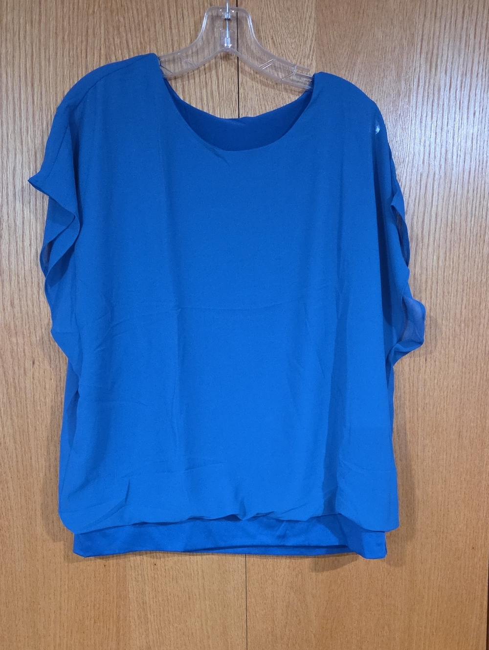 Women's Blue Short Sleeve Blouse